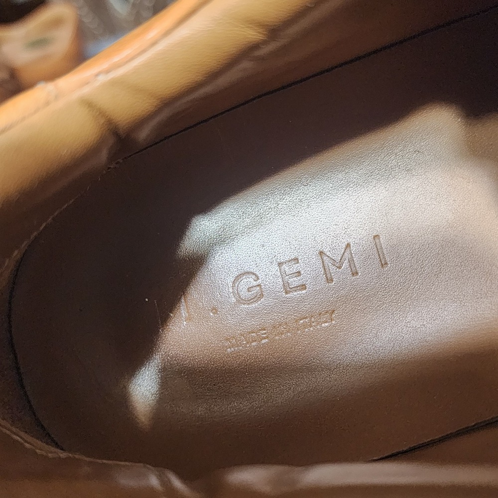 M. Gemi Mens 12 Italian Leather Quilted Sneakers Tan Eu 45 - Picture 10 of 11